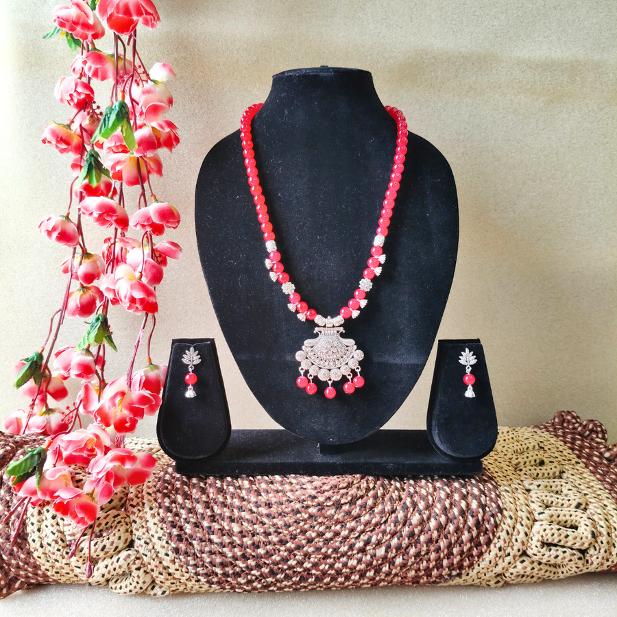 Red beads jewellery