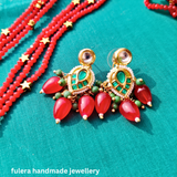 Red Crystal Beads And Kundan Nacklace