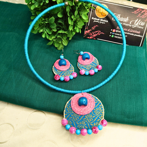 Blue And Pink Fabric Hasli Set