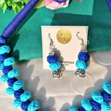 Blue Cotton Beads Necklace