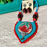 Blue & Red Fabric Jewellery
