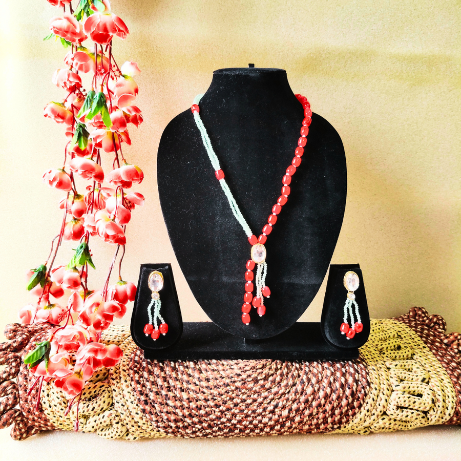 Crystal & Cherry pink necklace