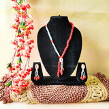 Crystal & Cherry pink necklace