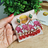 Pink Fabric Earrings