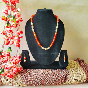 Orange beads necklace