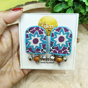 Blue Blossom Fabric Earrings