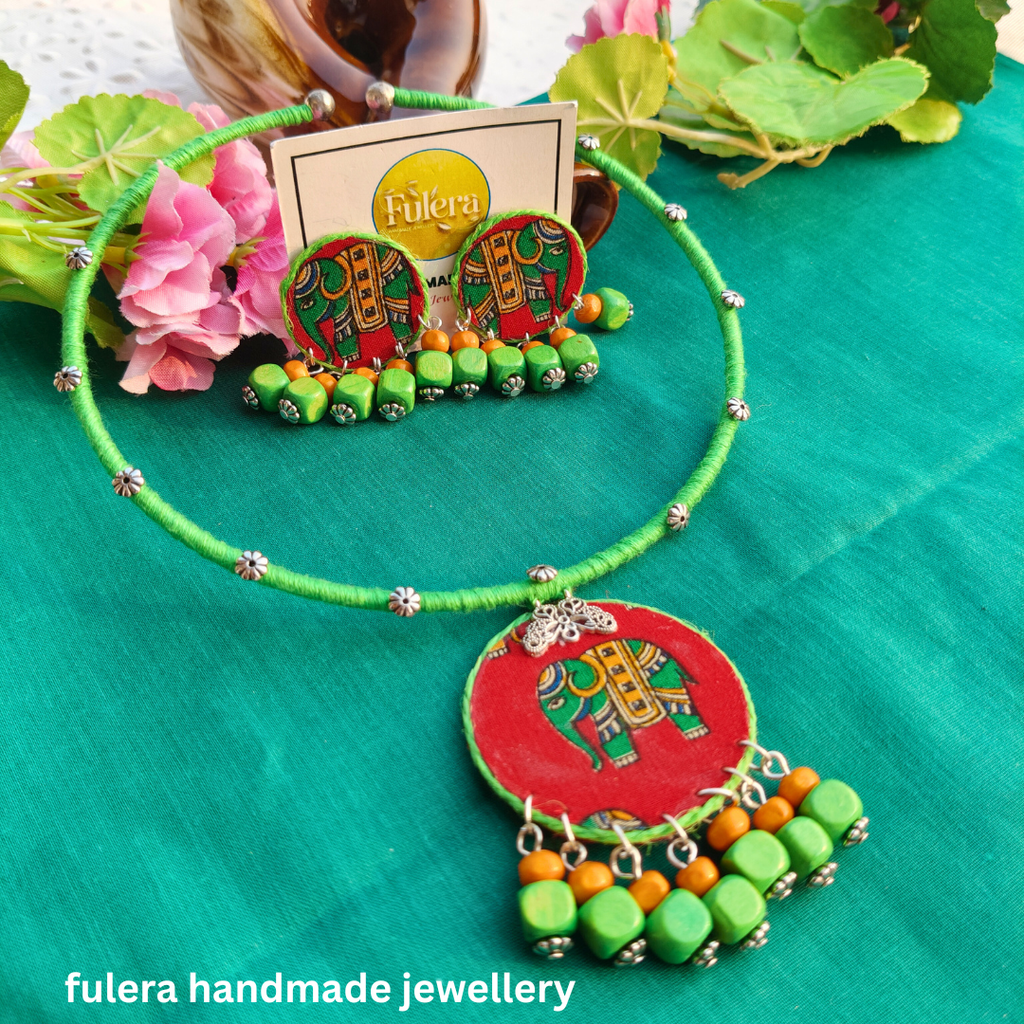 Fabric Elephant Pendant Hasli