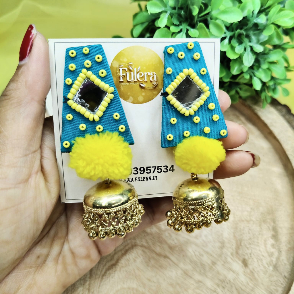 Blue And Yellow Earring