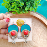 Blue Fabric Earrings