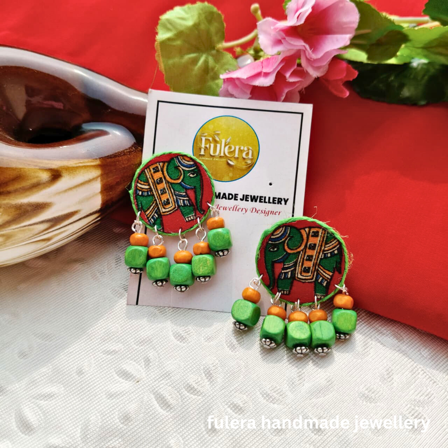 Elephant Fabric Earring