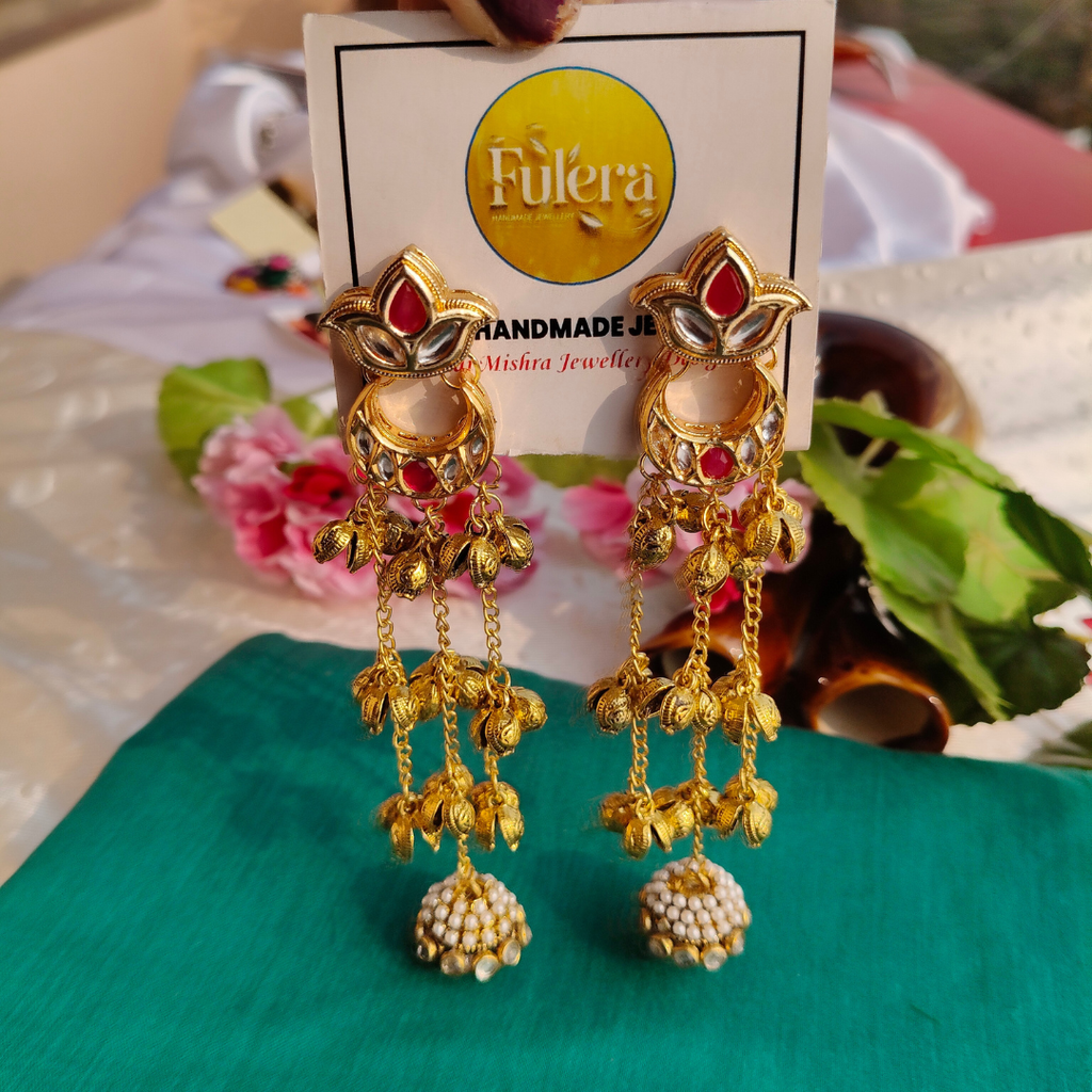 Kundan Kashmiri  Long Earrings