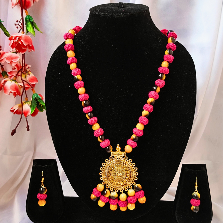 Pink Golden Aura Necklace