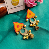 Orange Fabric Earring