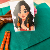 Orange beads necklace