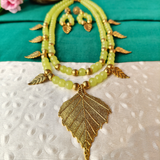 Mint green beads necklace