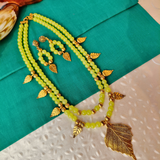 Mint green beads necklace
