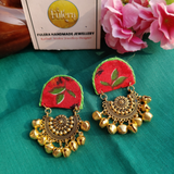 Red Fabric Earring