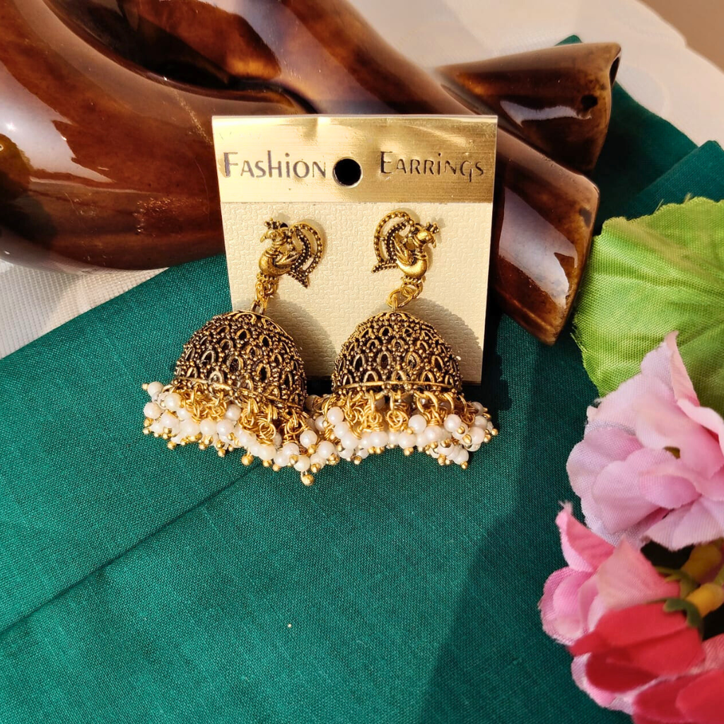 Golden Oxidized Jhumka