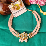 Peach Kundan Choker Set