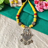 Yellow Cotton Beads Nacklace