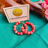 Multicolour Beads Hoops Earrings