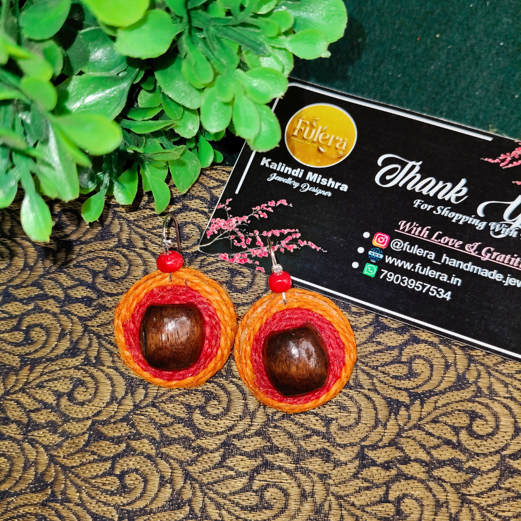 Red And Orange Drops Earrings