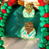 Green And Red Cotton Beads Necklace