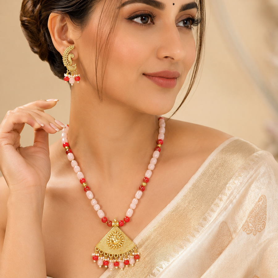 Royal Pearl Gold Necklace Set