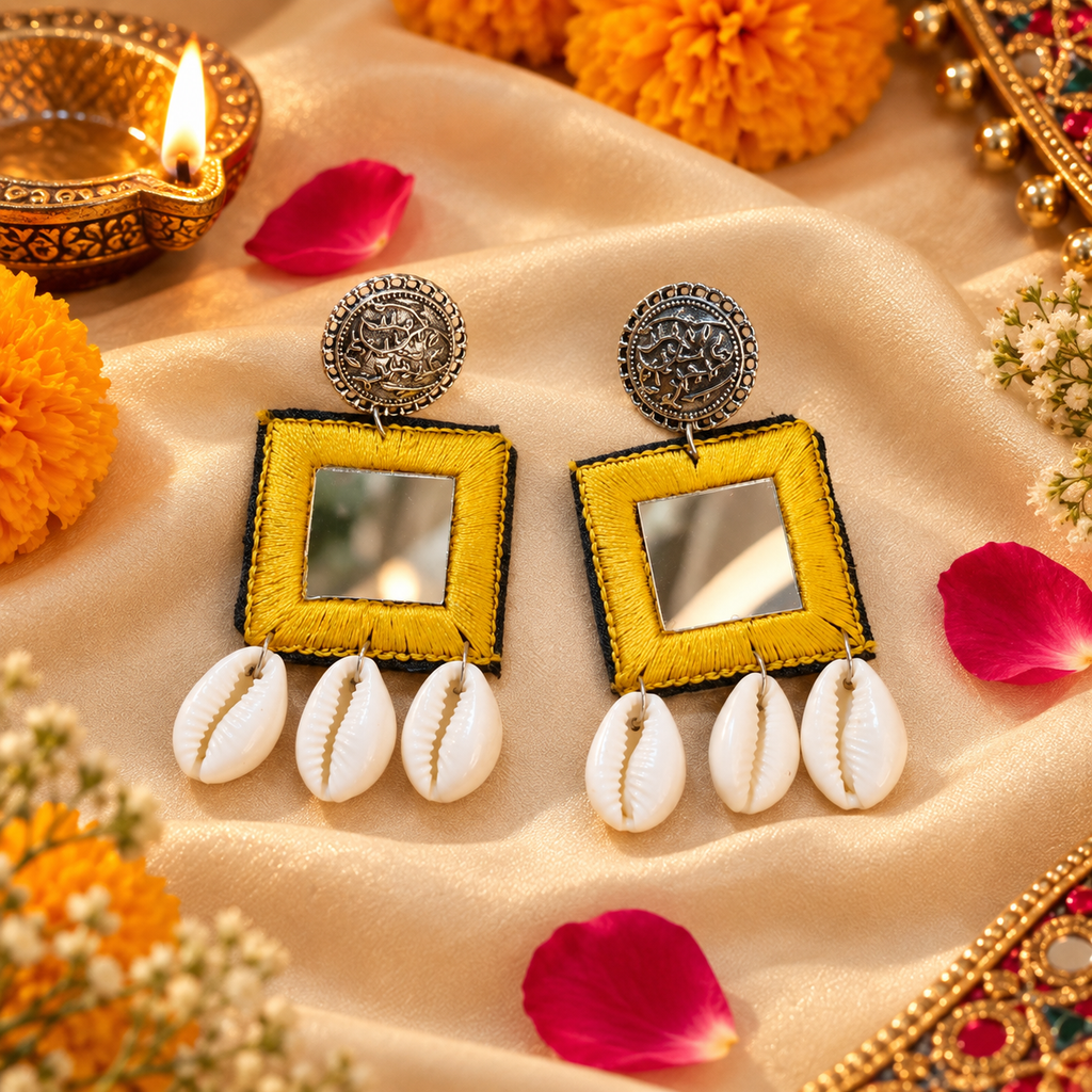 Yellow Mirror Earrings