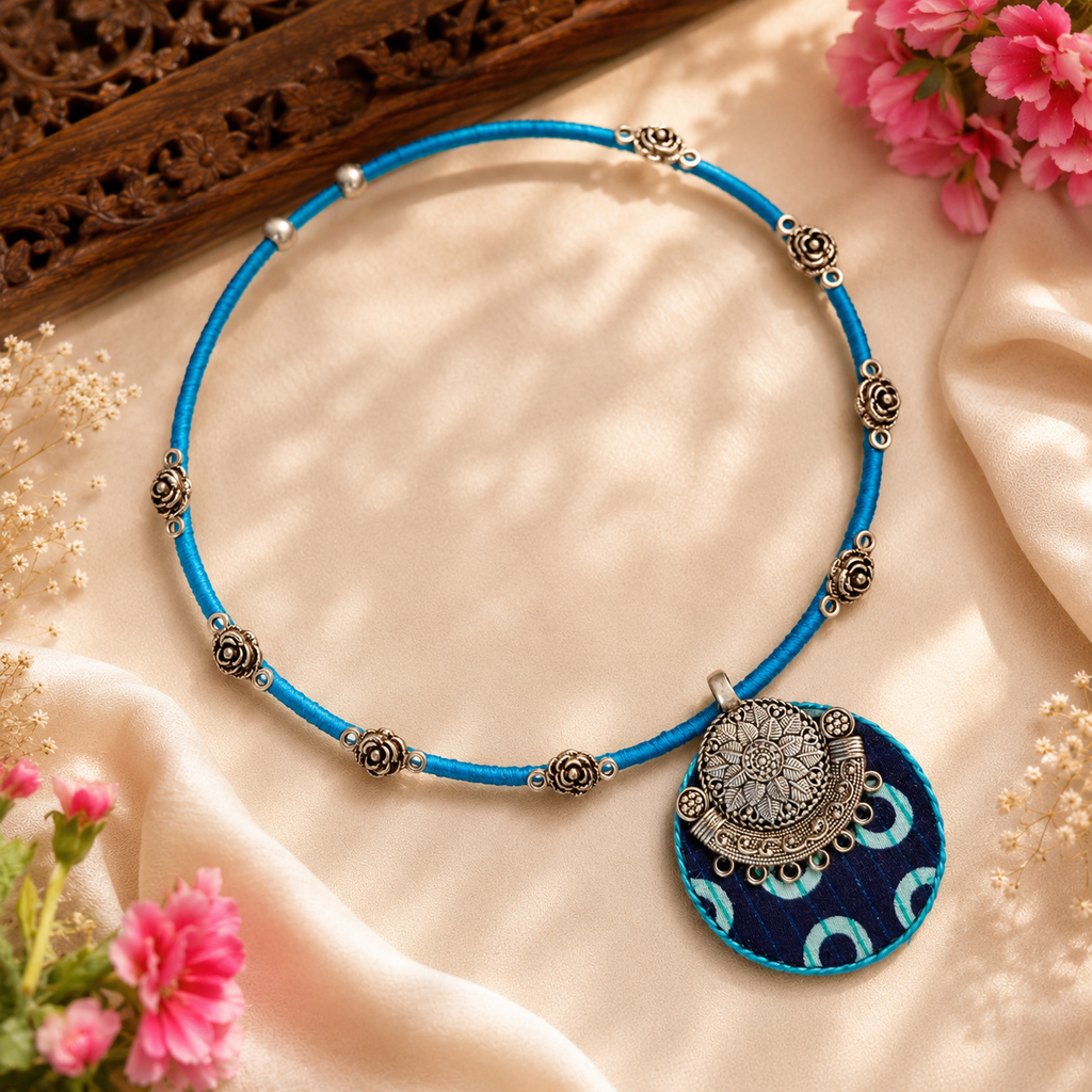 Silver Peacock Hasli Set
