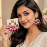 Pink Fabric Earrings