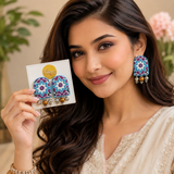Blue Blossom Fabric Earrings