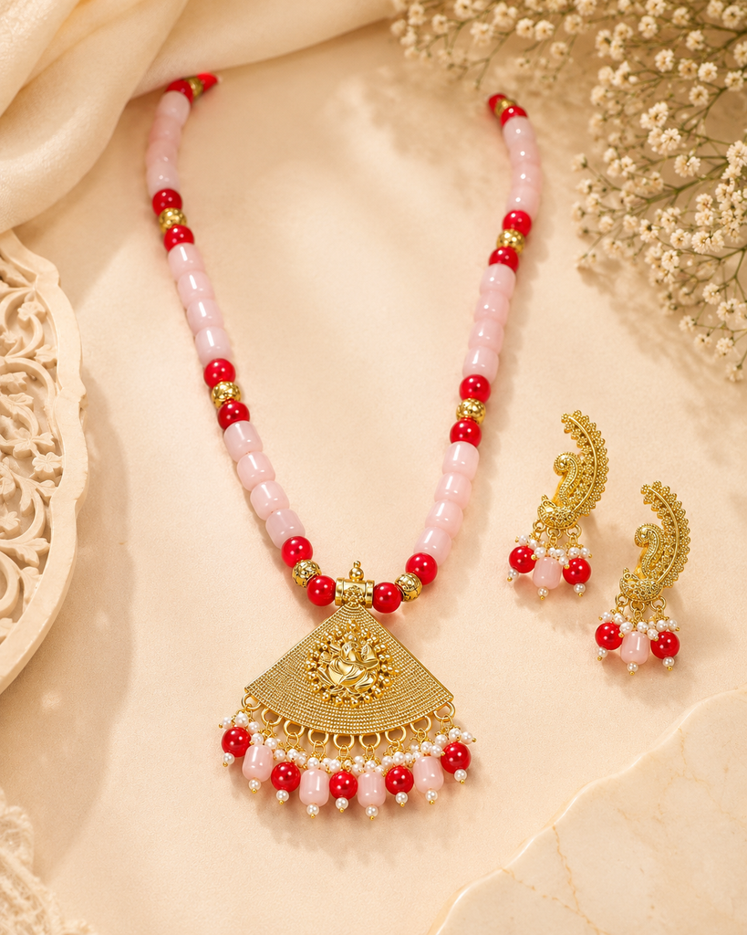 Royal Pearl Gold Necklace Set