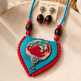 Blue & Red Fabric Jewellery