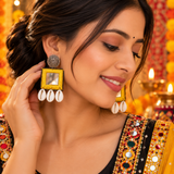 Yellow Mirror Earrings