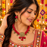 Red Navratri Necklace