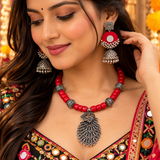 Peacock Oxidized Hasli set