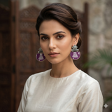 Purple Fabric Earrings