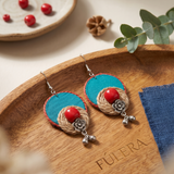 Blue Fabric Earrings