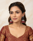 Sinduri Silver Jhumka