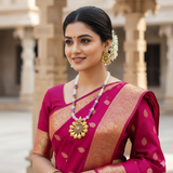 Purple & White Beads Necklace