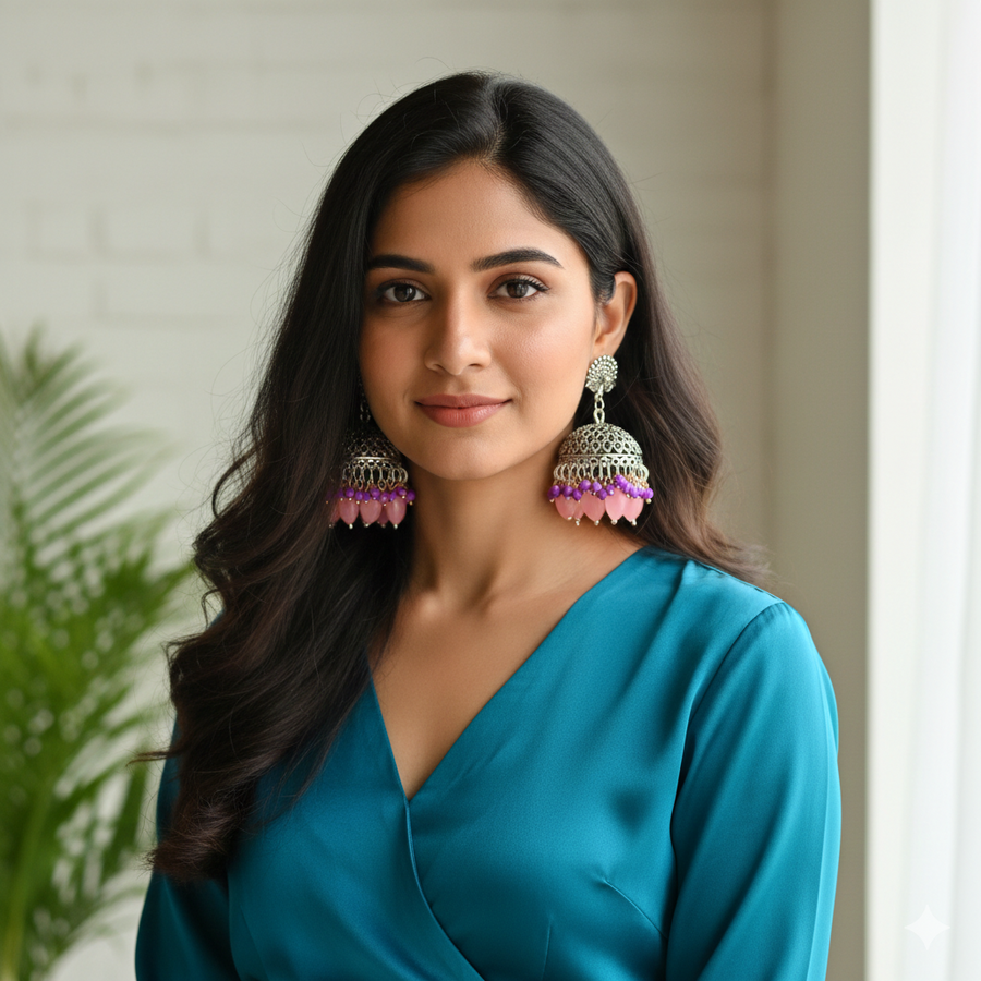 Lavender Petal Jhumkas