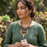 Green Fabric Necklace