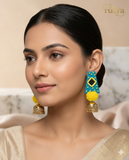 Blue And Yellow Earring
