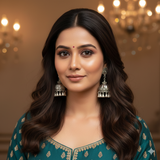 Peacock Silver Jhumka