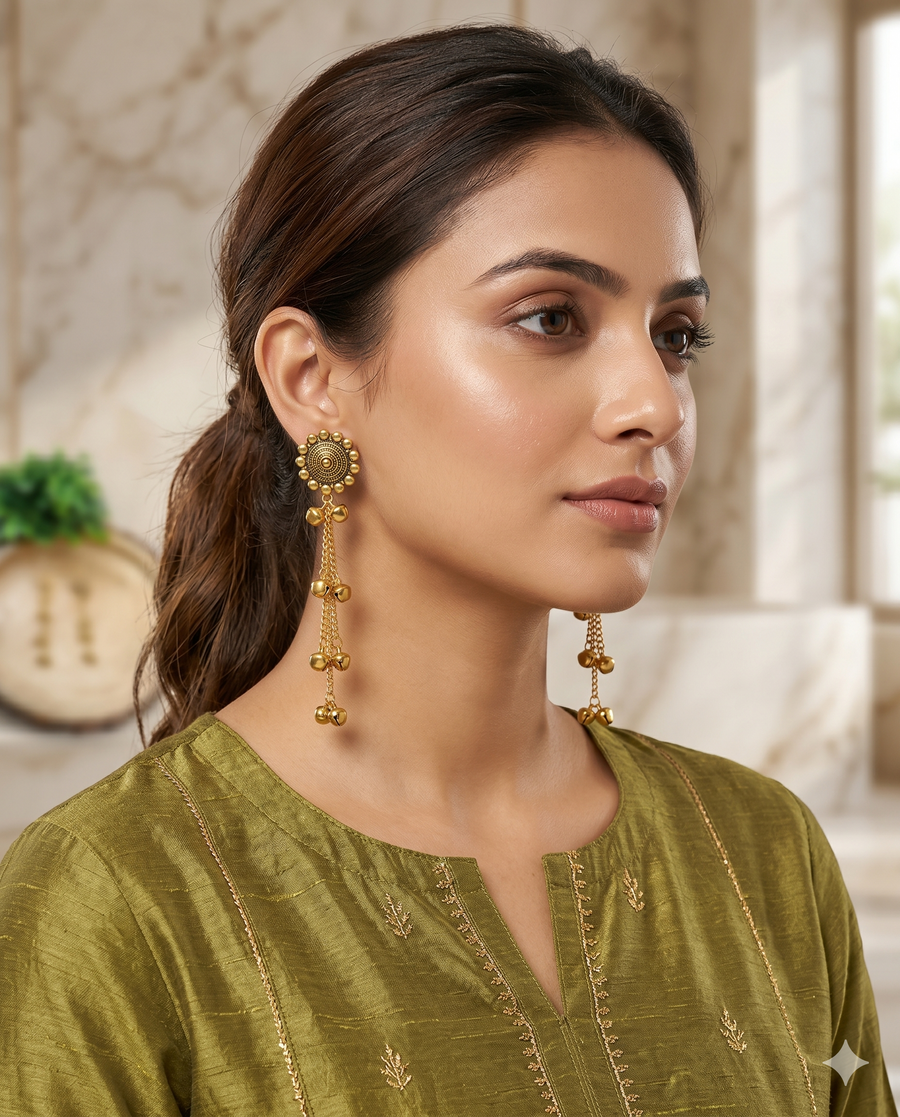 Golden Kashmiri Earrings