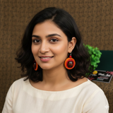 Red And Orange Drops Earrings