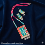 Pink And Blue Beads Necklace