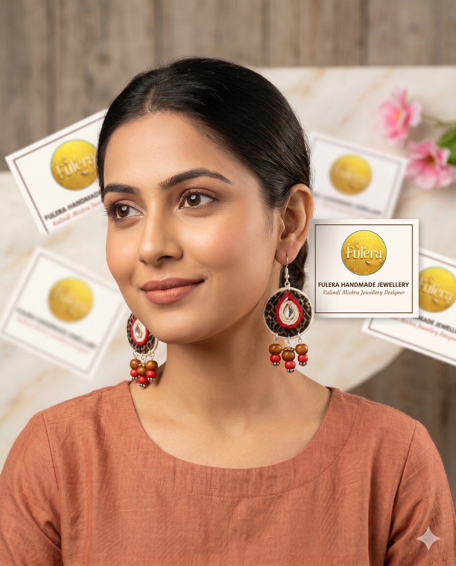 Kundan Fabric Earring