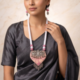 Pink Cotton Beads Necklace